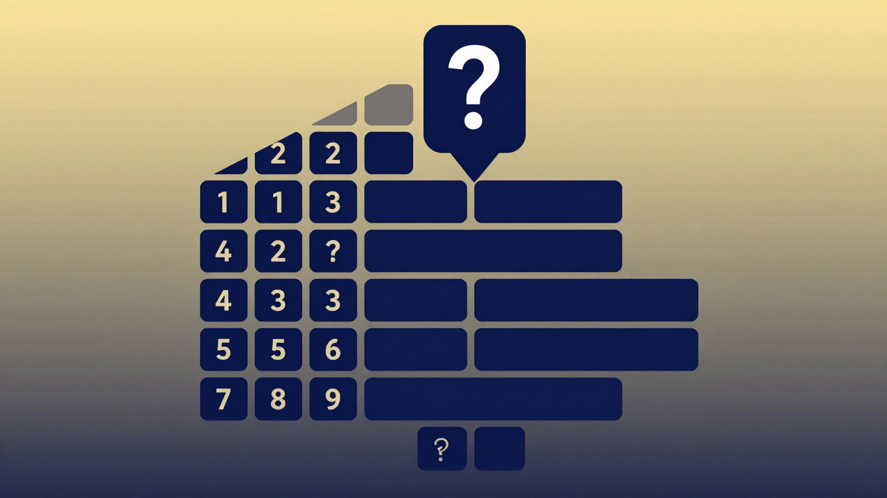 검증되지 않은 순위 목록에 물음표가 떠 있는 일러스트