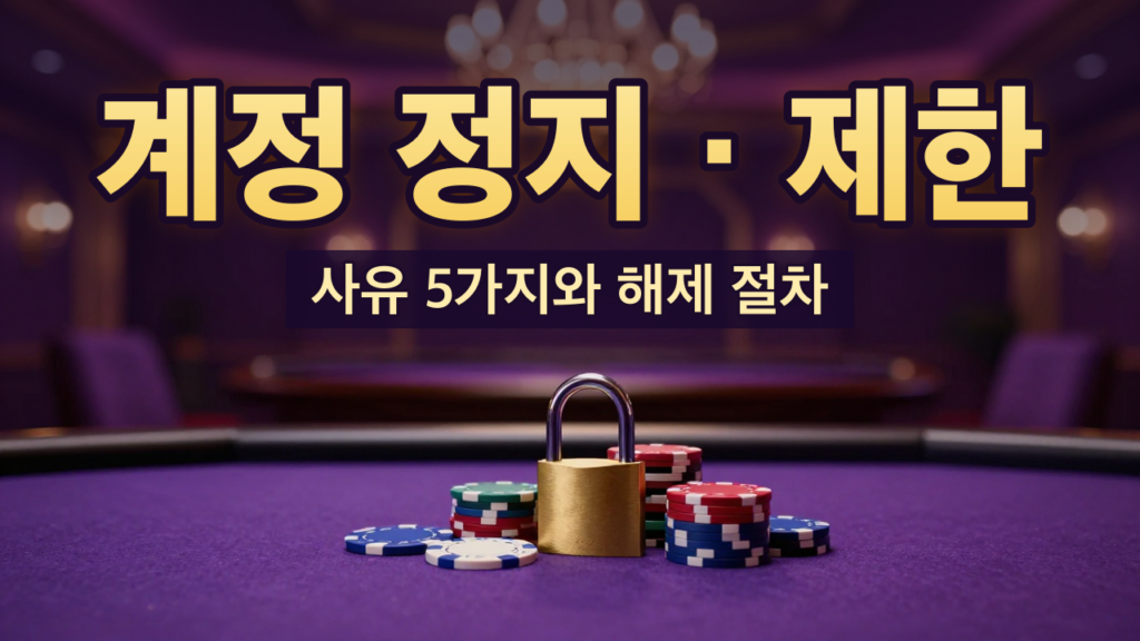 카지노 계정 정지·제한 사유와 해제 절차 안내 대표이미지