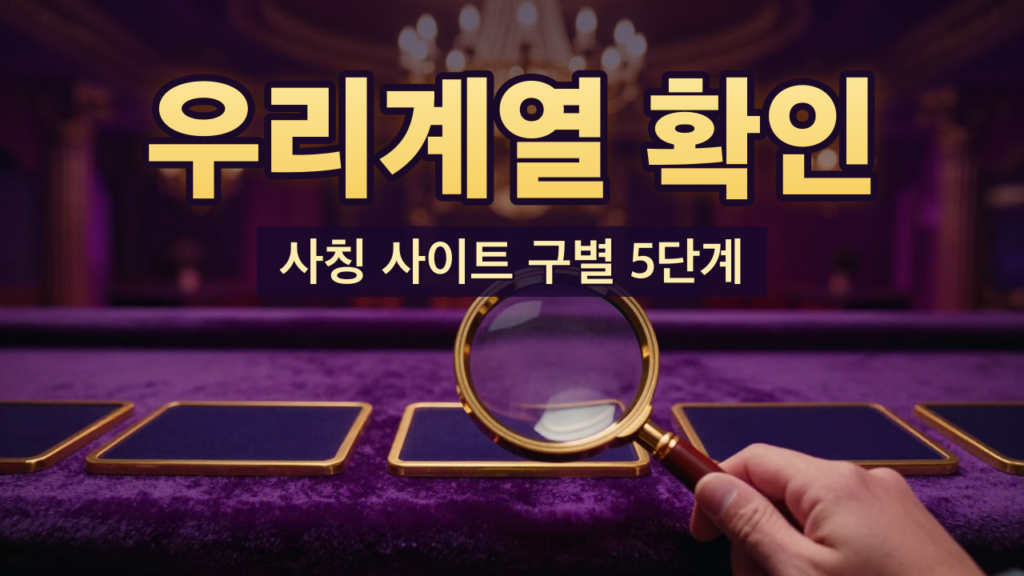 우리계열 확인 — 사칭 사이트 구별 5단계 안내 대표이미지